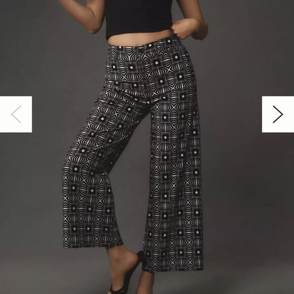 Maeve women's size 27 ettie high rise crop pants printed edition black white geo - Picture 1 of 11